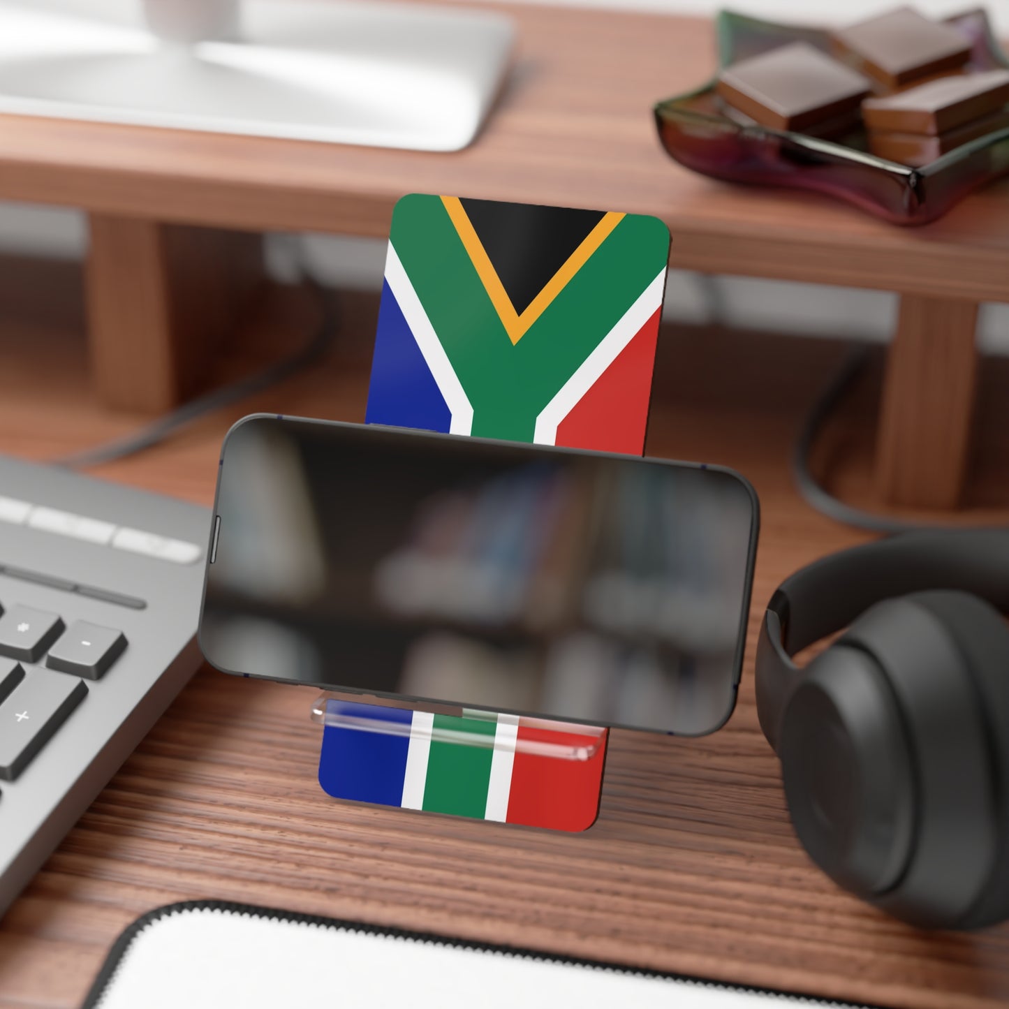 South African Flag Mobile Display Stand for Smartphones