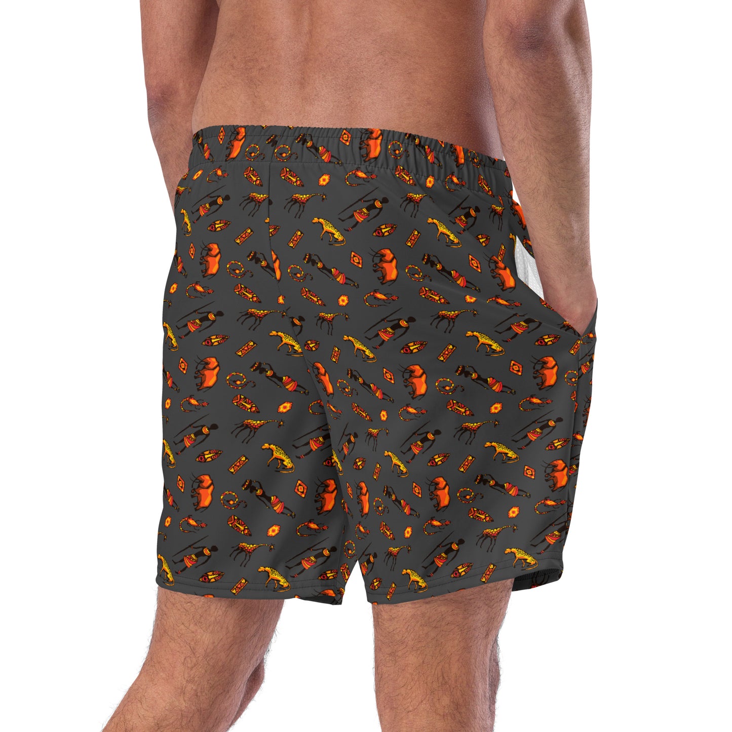 African Bushman & Wildlife Men's swim trunks