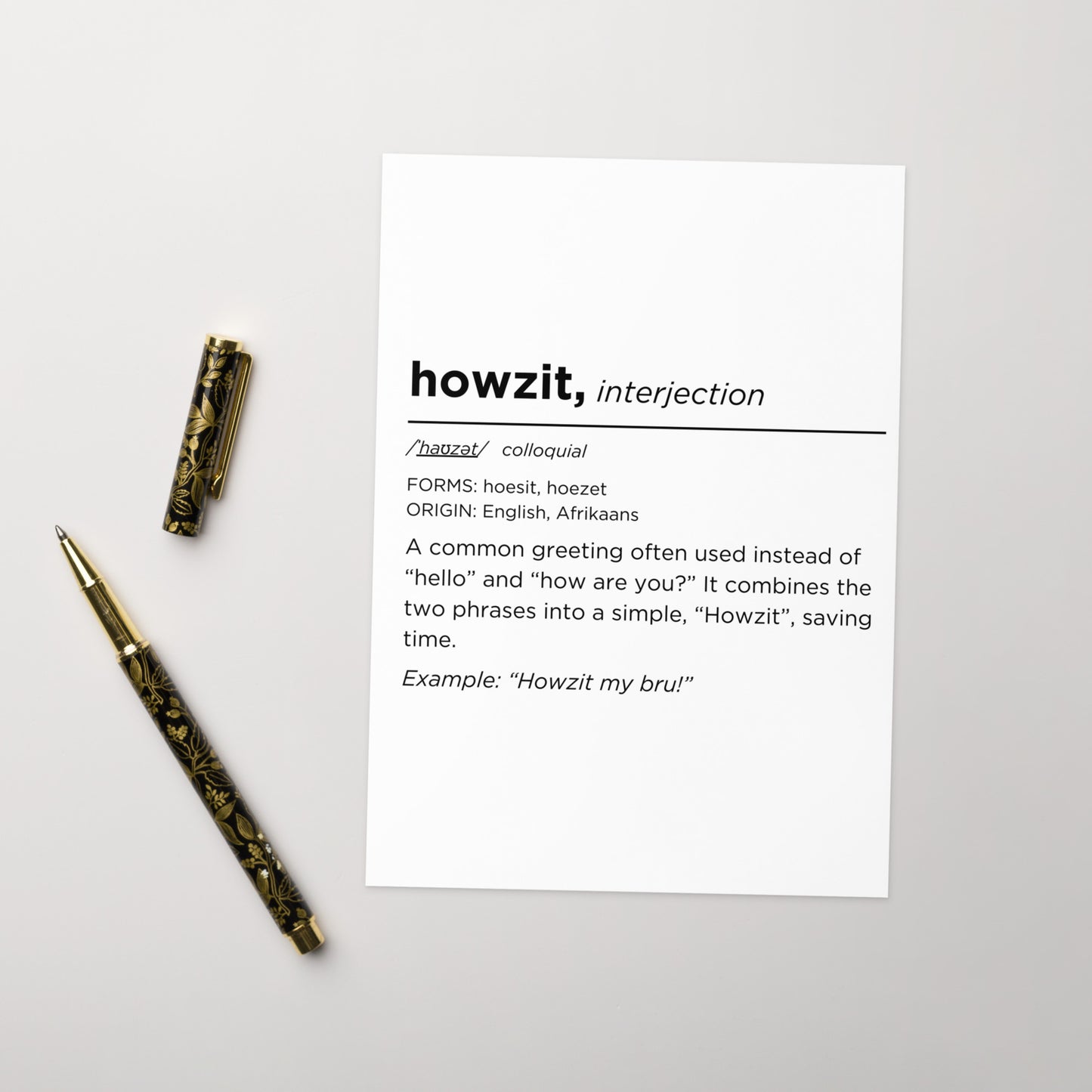 Howzit Greeting / Birthday card