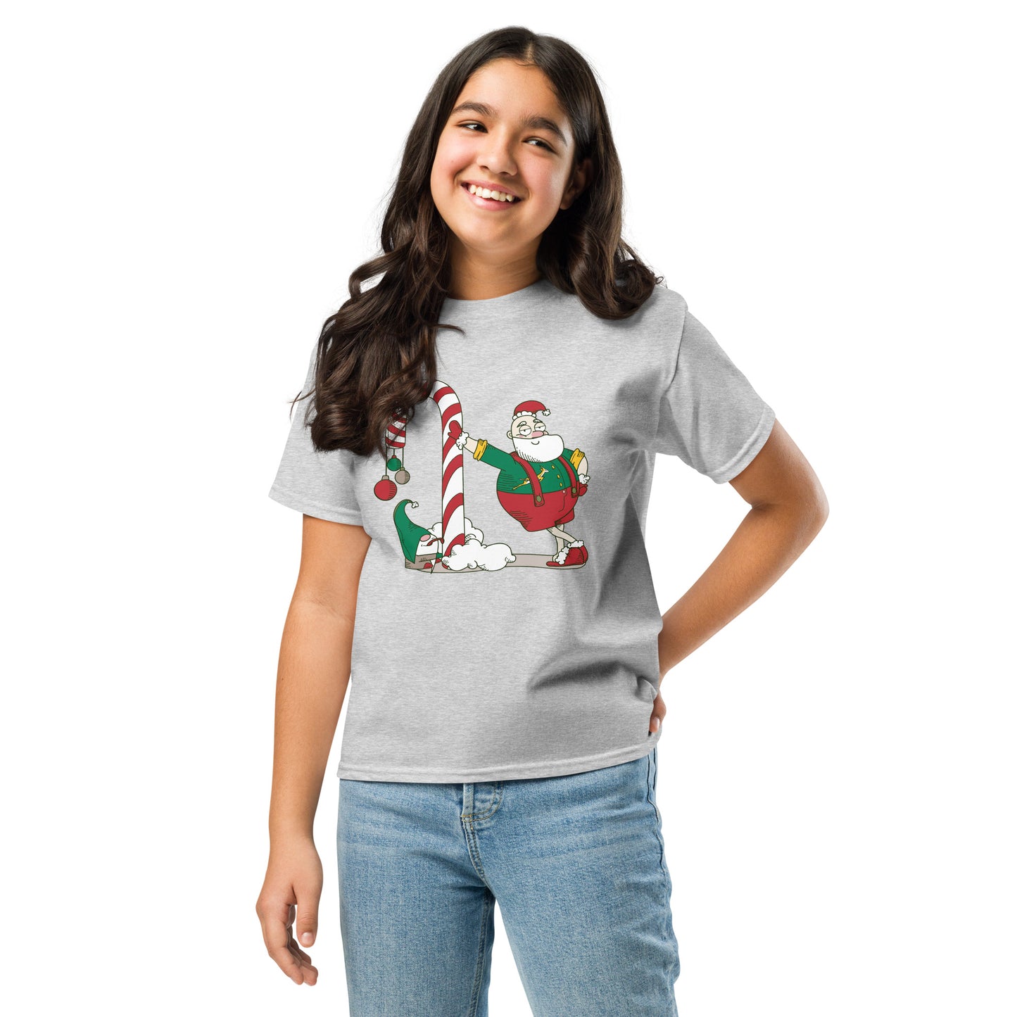 Santa Springbok Fan Candy Cane Christmas Youth classic tee
