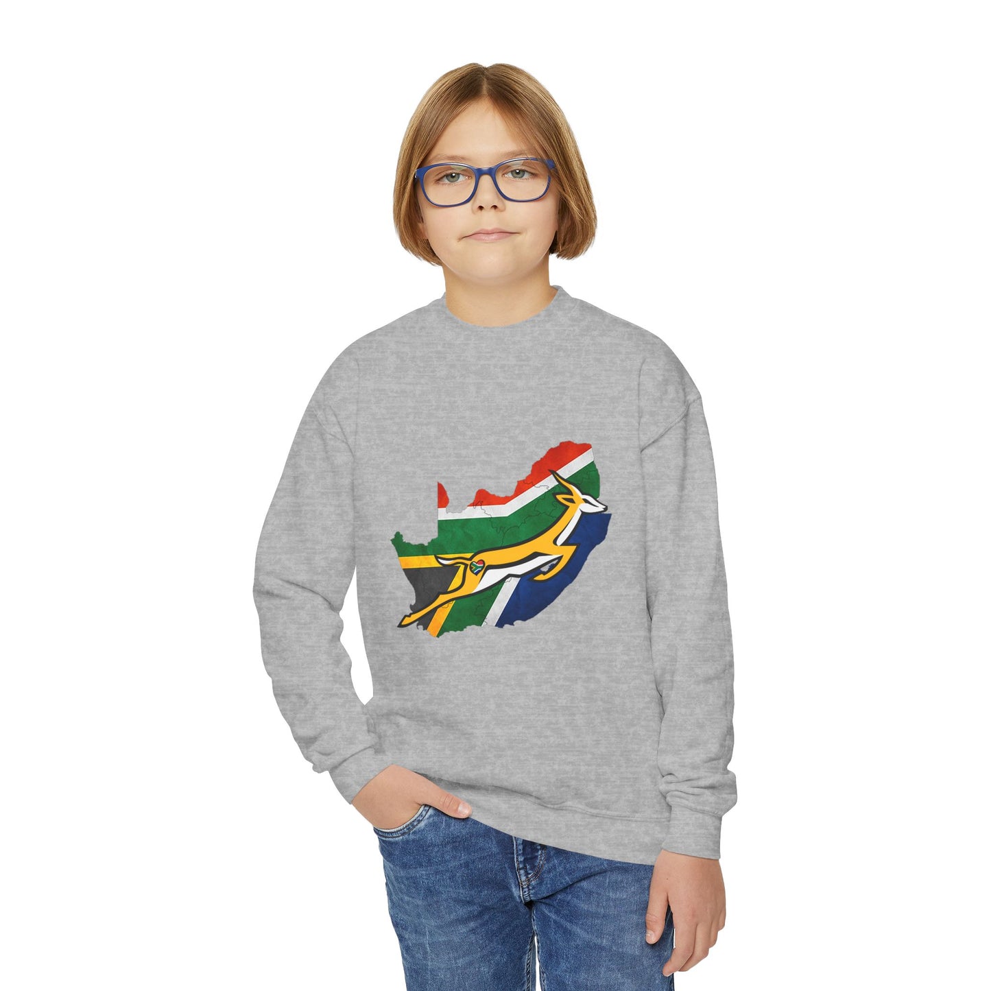 South African Bok Fan Youth Crewneck Sweatshirt