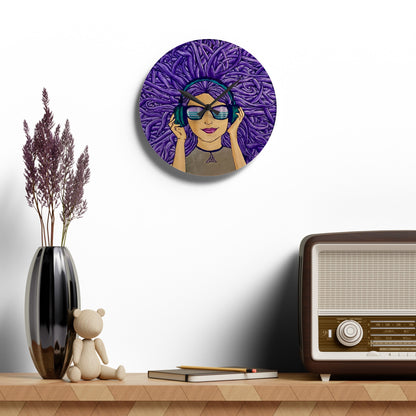 Vibin' Girl Acrylic Wall Clock