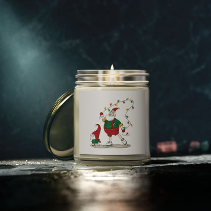 Santa Bok Fan Ice Skating Christmas Scented Coconut Apricot Candles (4oz, 9oz)