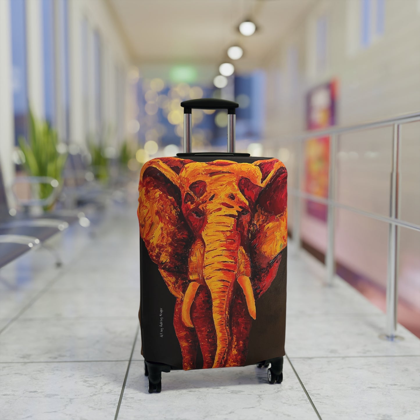 Elephant in Orange - by Audrey Krüger - Luggage Cover