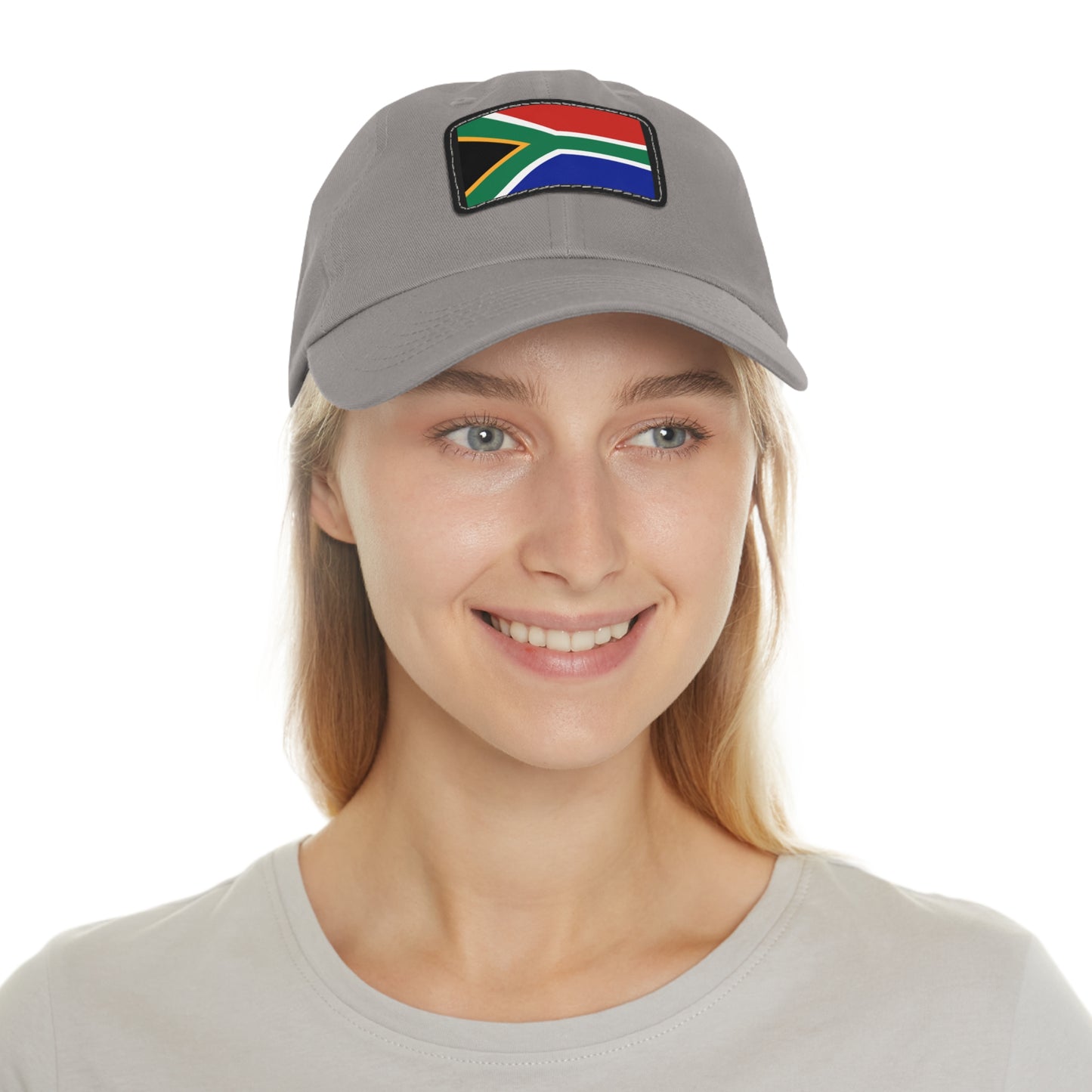 South African Flag Dad Hat with Leather Patch (Rectangle)