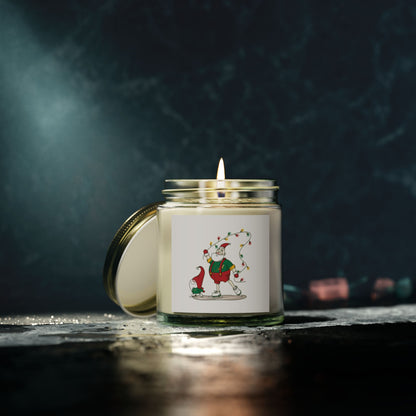 Santa Bok Fan Ice Skating Christmas Scented Coconut Apricot Candles (4oz, 9oz)