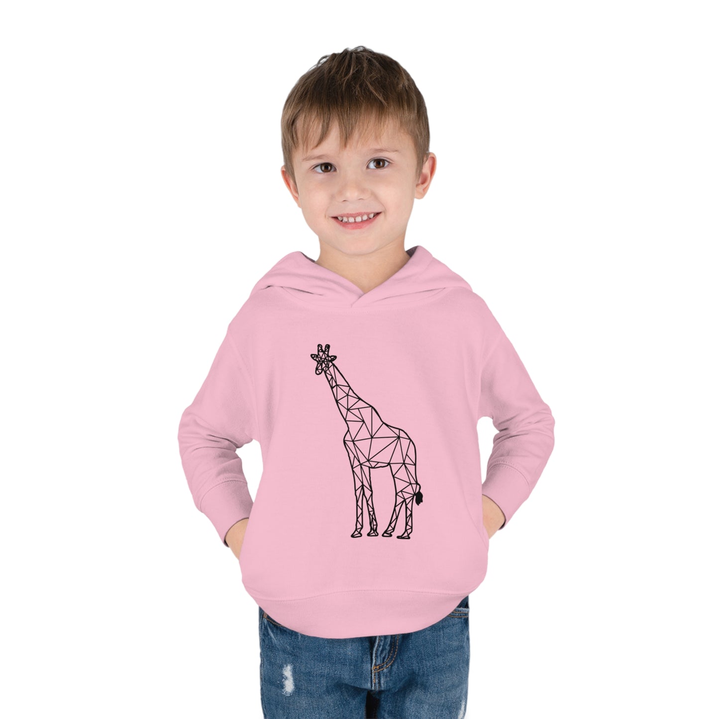 Giraffe Origami Toddler Pullover Fleece Hoodie