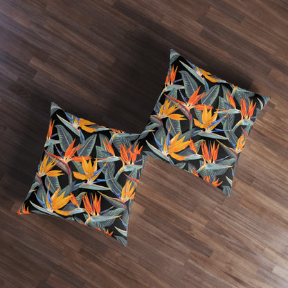 Strelitzia Tufted Floor Pillow, Square