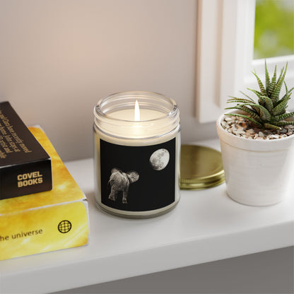 Elephant and Moon Scented Candles, Coconut Apricot Wax (4oz, 9oz)