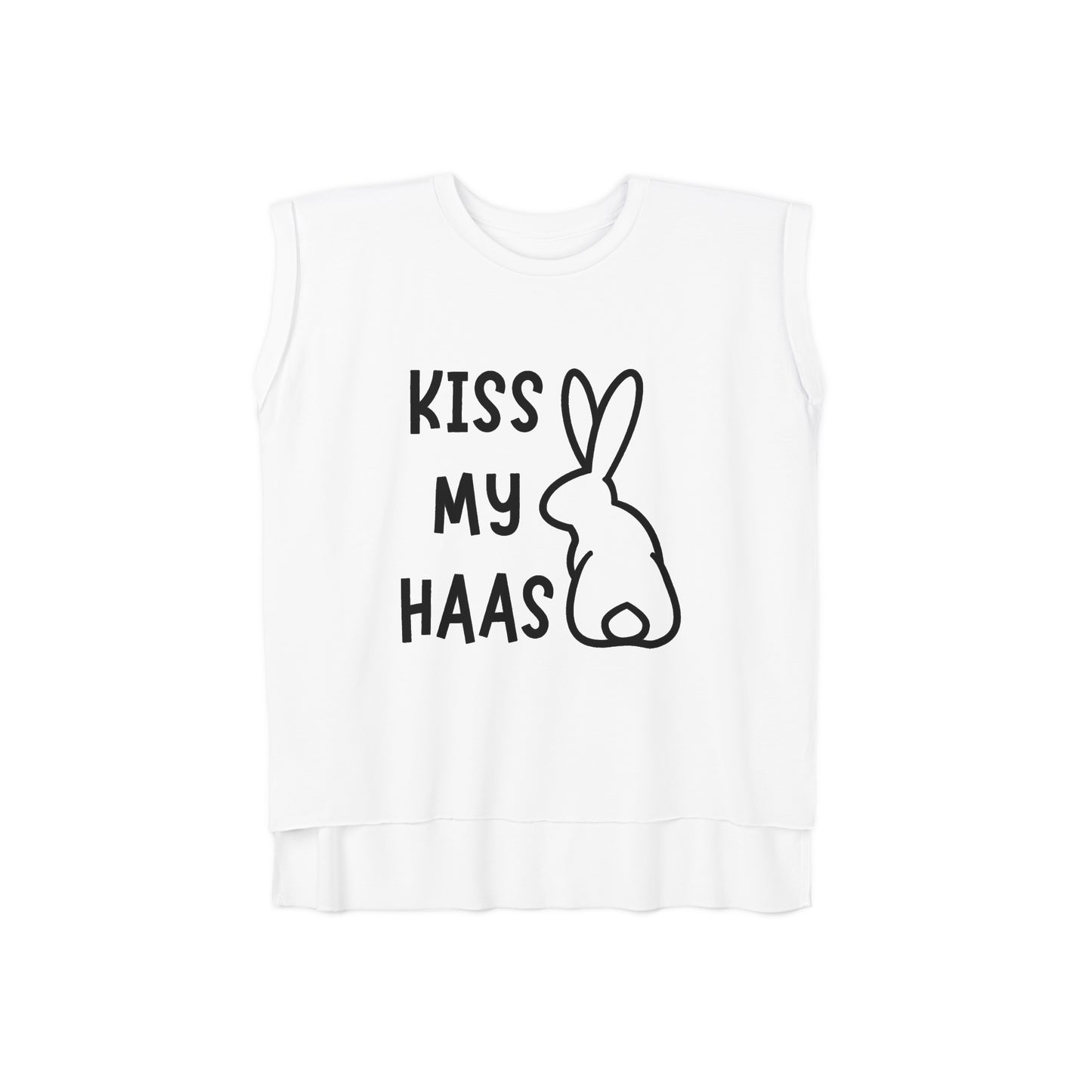 Kiss my Haas Women’s Flowy Rolled Cuffs Muscle Tee