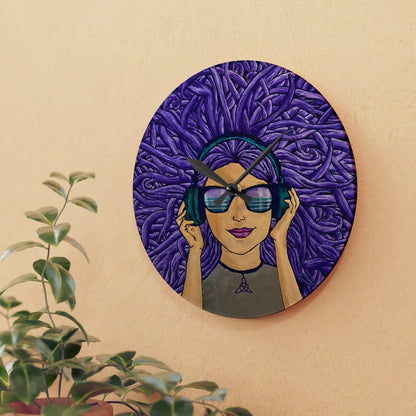 Vibin' Girl Acrylic Wall Clock