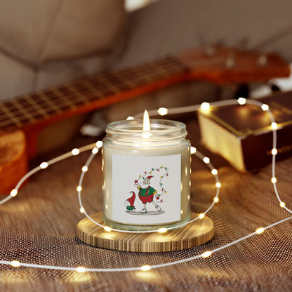 Santa Bok Fan Ice Skating Christmas Scented Coconut Apricot Candles (4oz, 9oz)