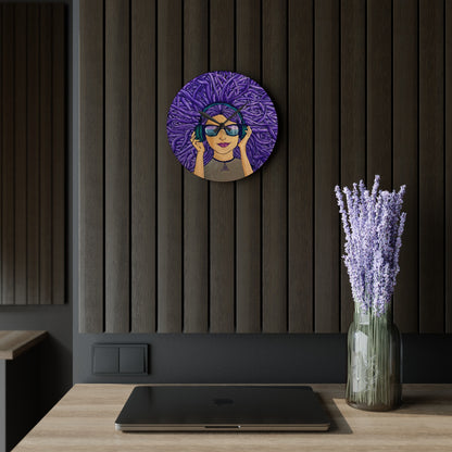 Vibin' Girl Acrylic Wall Clock