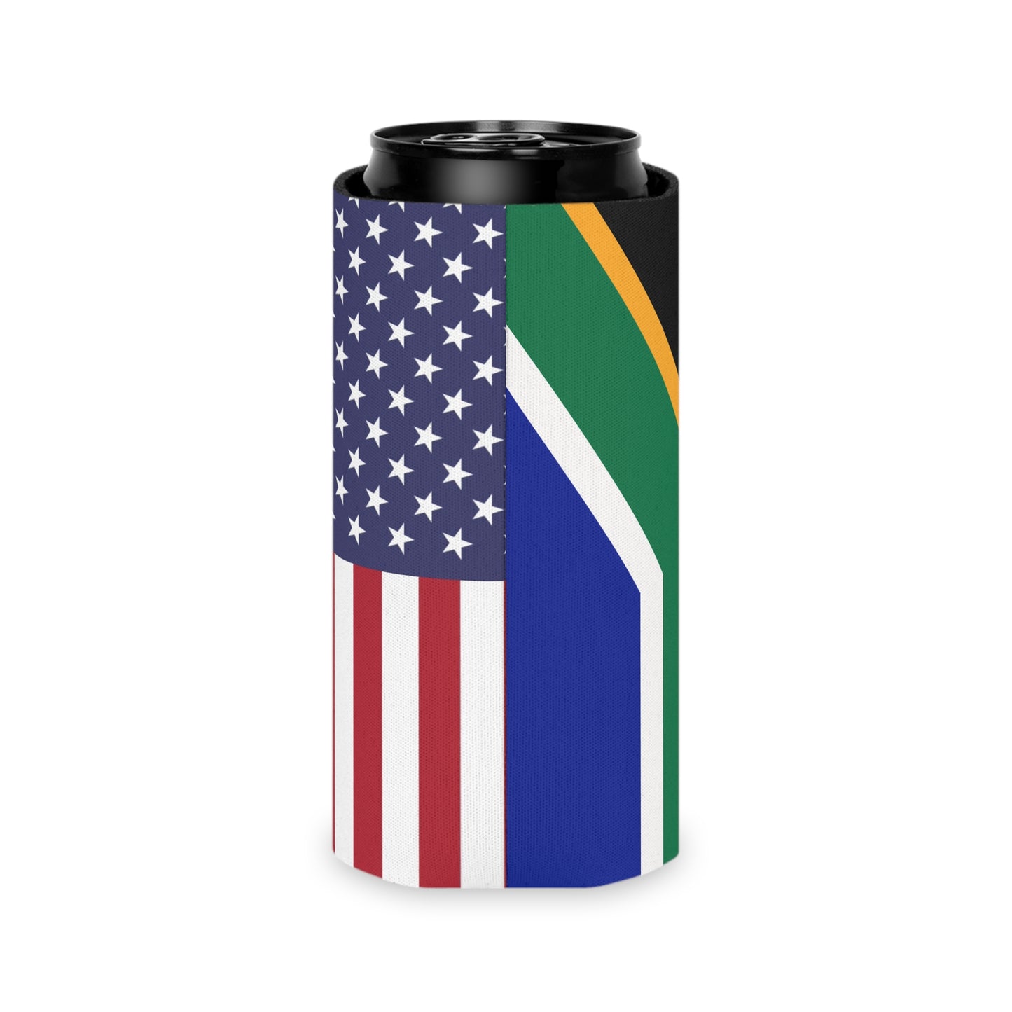 USA + South African Flag Can Cooler