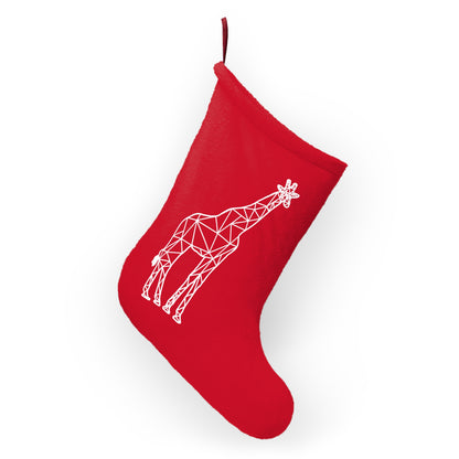 Giraffe Origami Christmas Stockings - Red