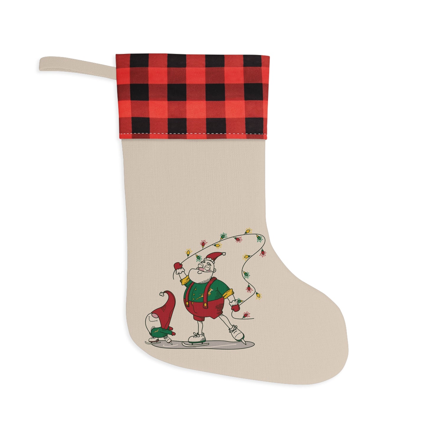 Santa Bok Fan Ice Skating Christmas Stocking