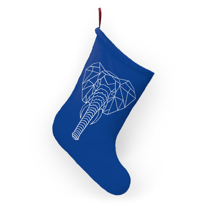 Elephant Origami Christmas Stockings - Blue