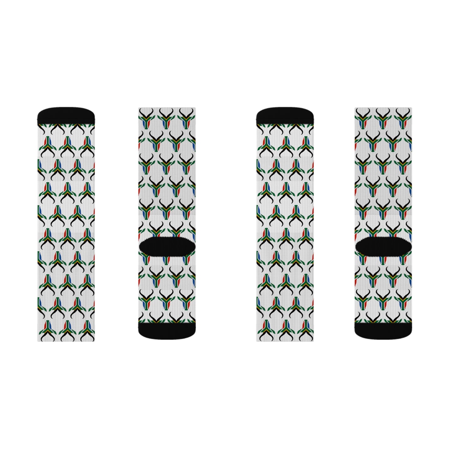 SA Flag Bokke Adult Sublimation Socks