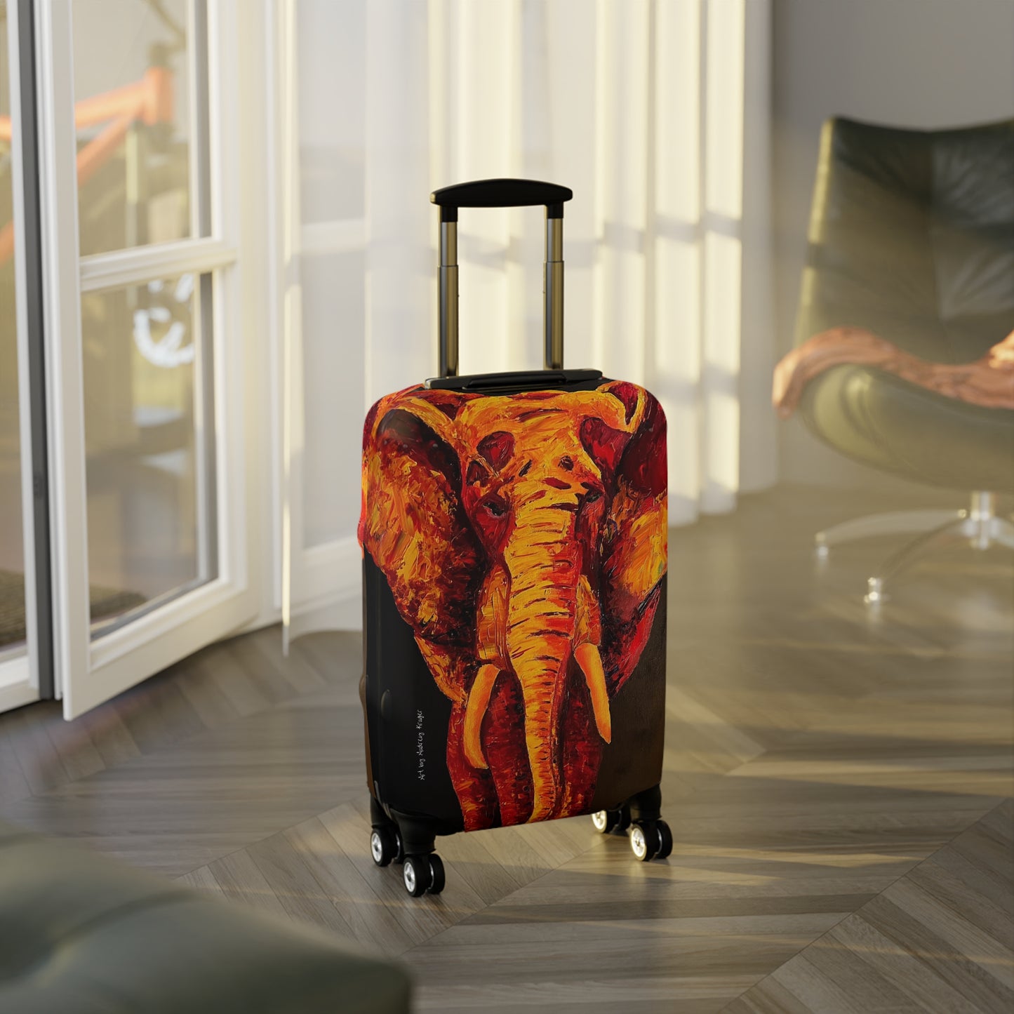 Elephant in Orange - by Audrey Krüger - Luggage Cover