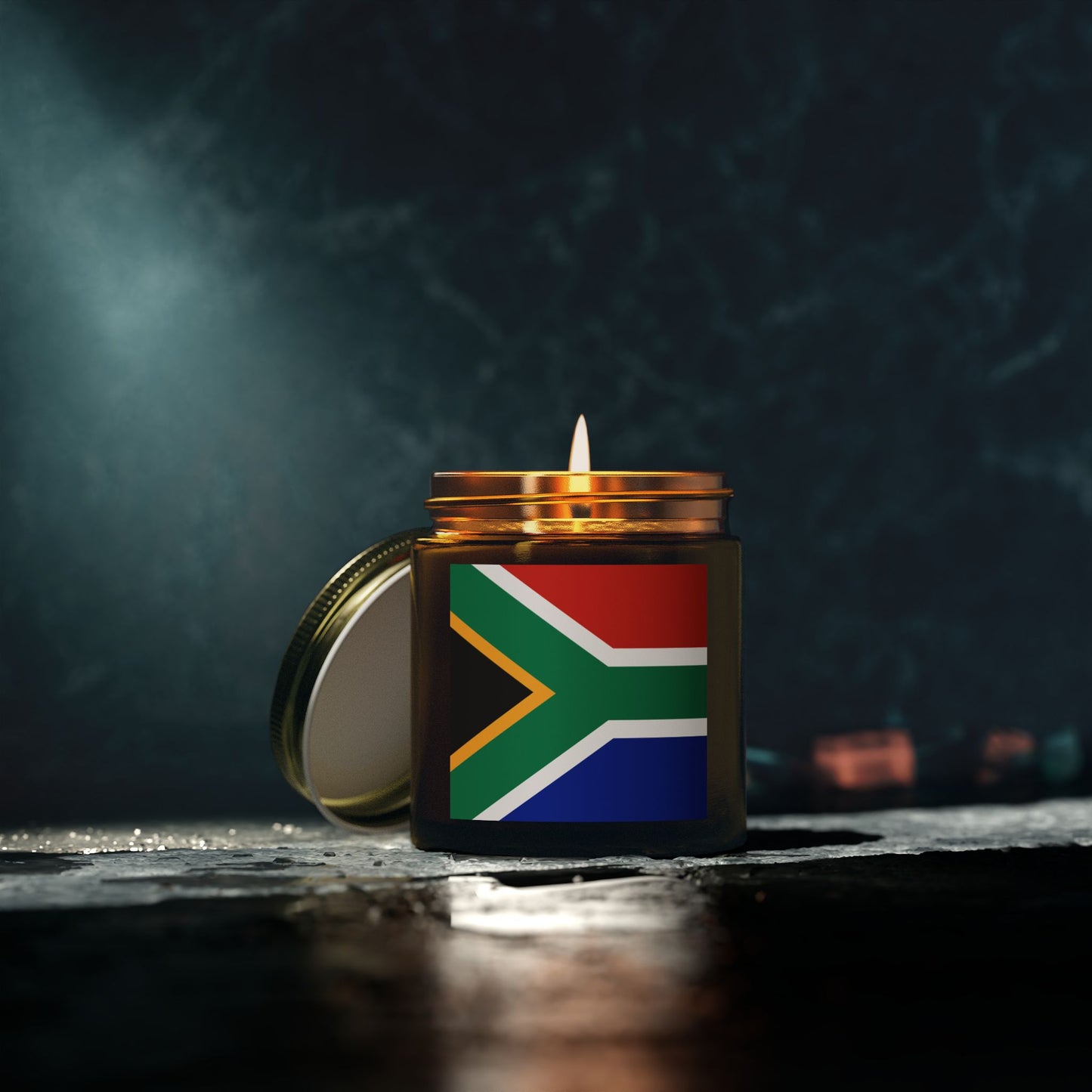 South African Flag Scented Candles, Coconut Apricot Wax (4oz, 9oz)