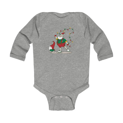 Santa Bok Fan Ice Skating Christmas Infant Long Sleeve Bodysuit