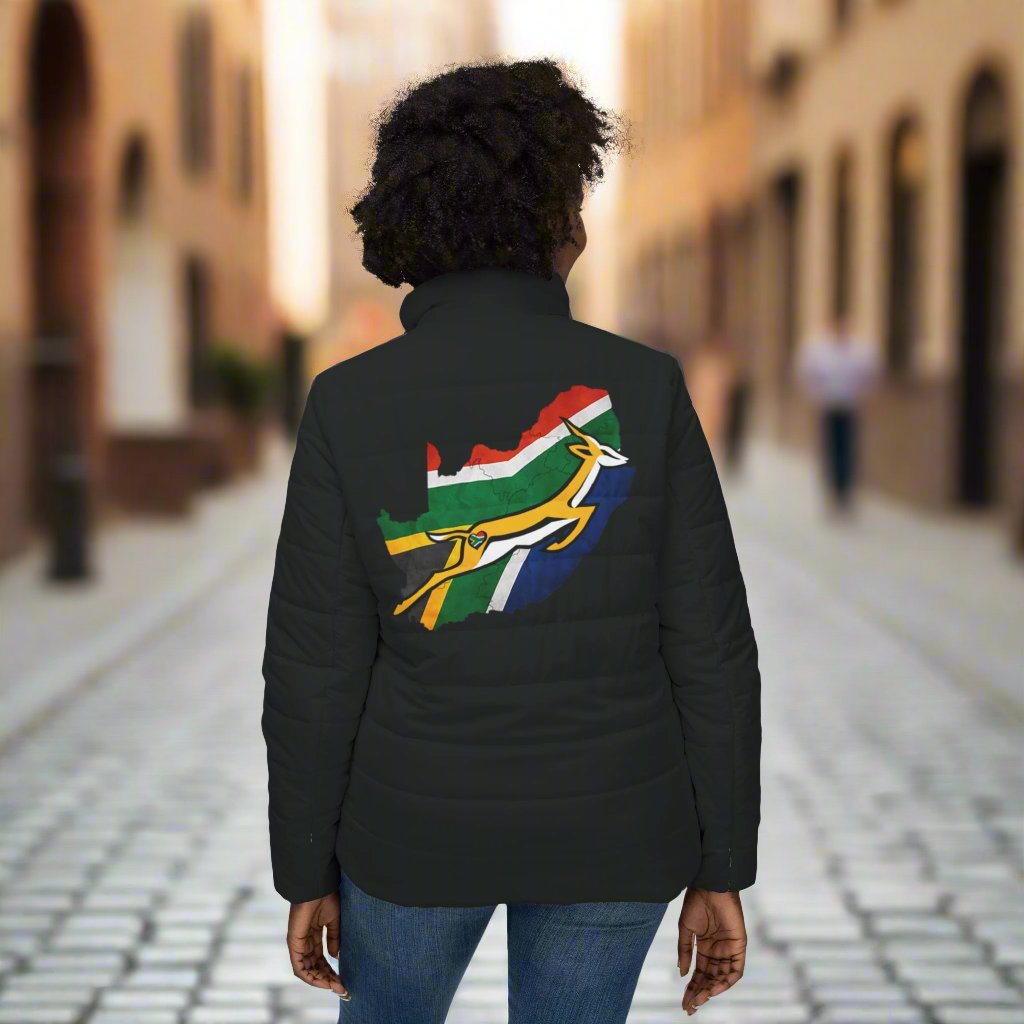 South African Bok Fan Women’s Puffer Jacket – The Nomadic Saffa