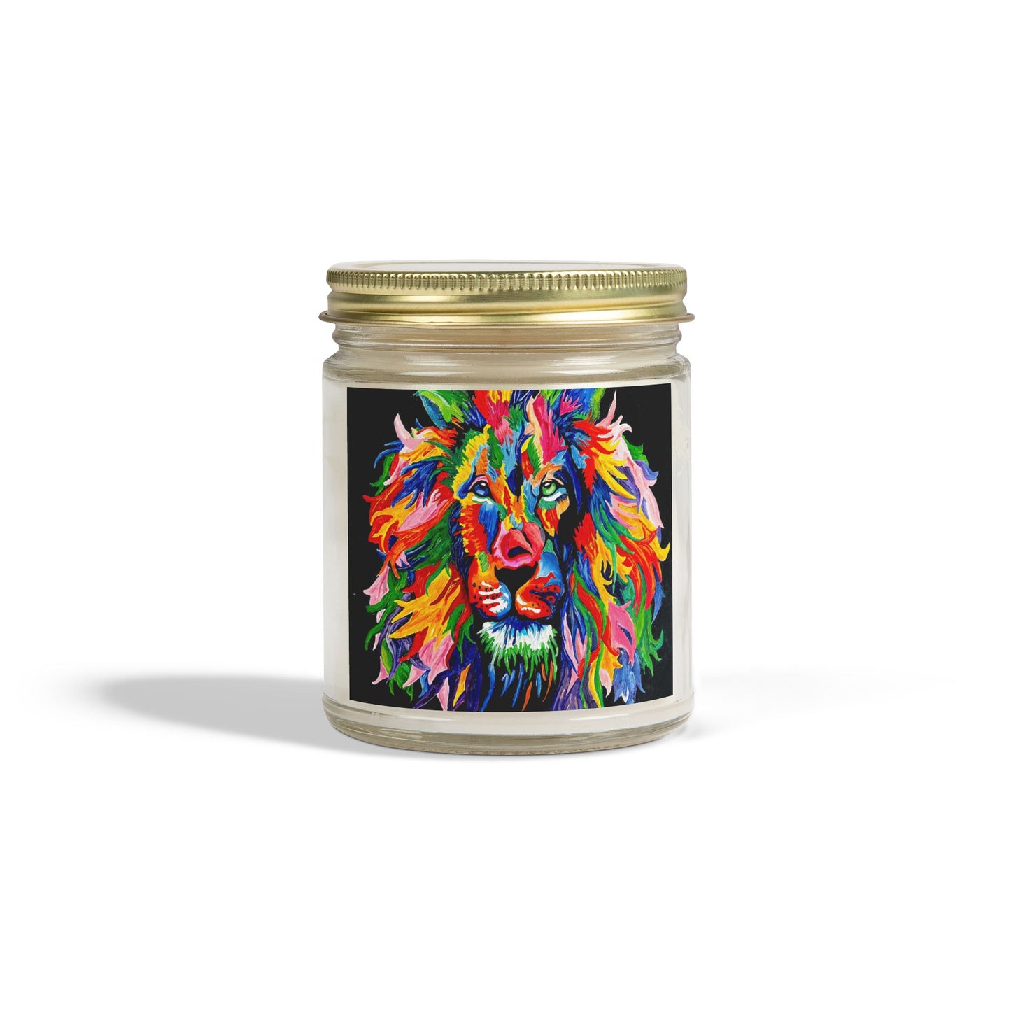 Rainbow Lion Scented Candles, Coconut Apricot Wax (4oz, 9oz)