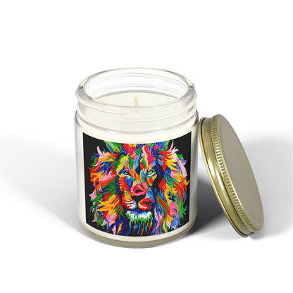 Rainbow Lion Scented Candles, Coconut Apricot Wax (4oz, 9oz)