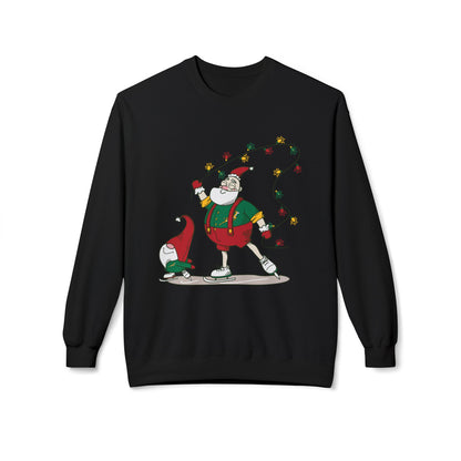 Santa Bok Fan Ice Skating Christmas Unisex Midweight Softstyle Fleece Crewneck Sweatshirt