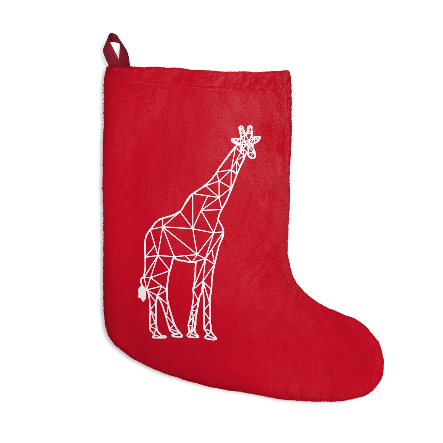 Giraffe Origami Christmas Stockings - Red