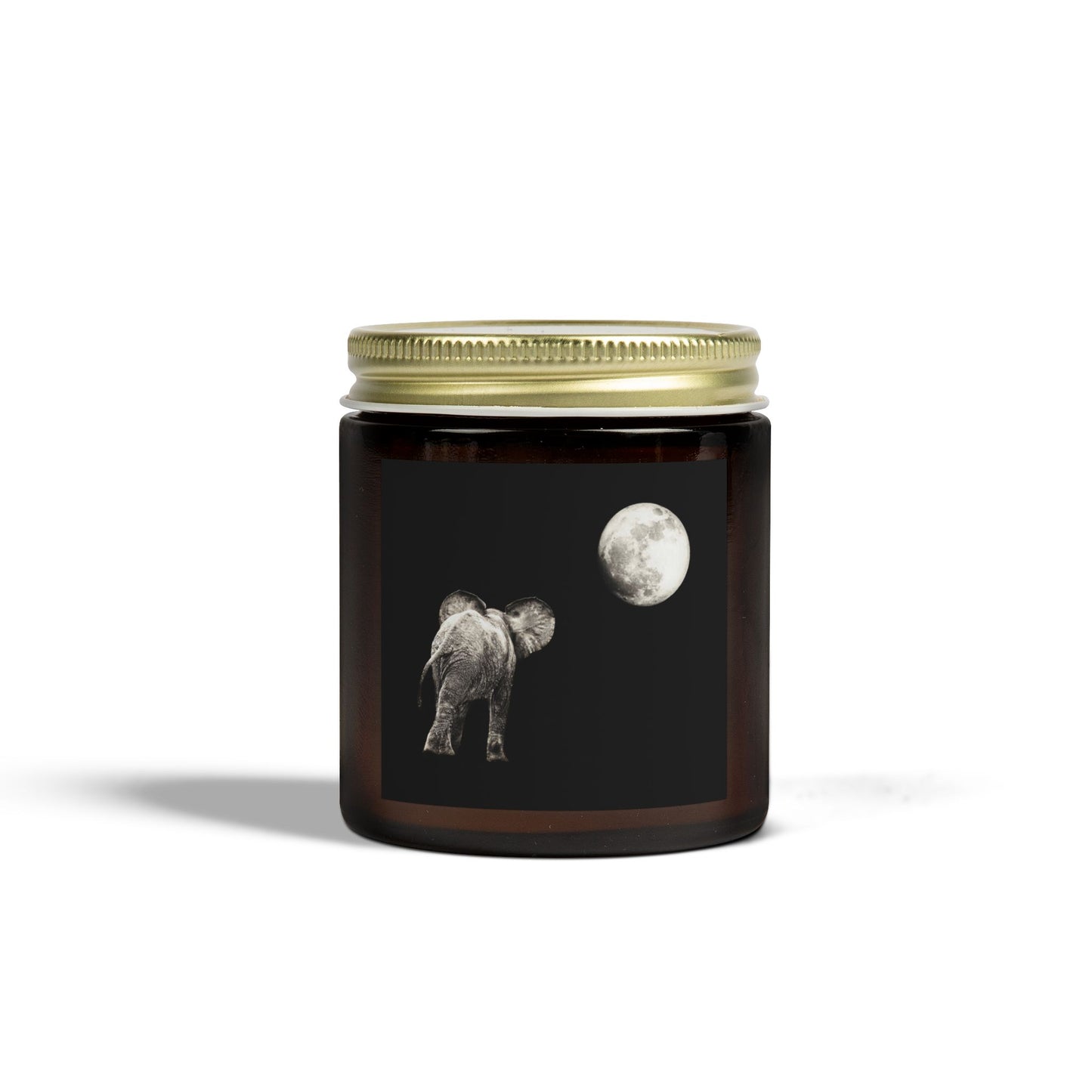 Elephant and Moon Scented Candles, Coconut Apricot Wax (4oz, 9oz)