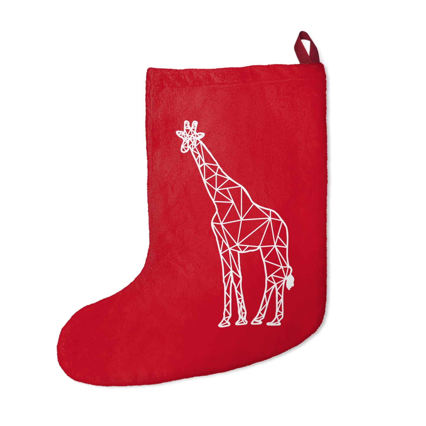 Giraffe Origami Christmas Stockings - Red