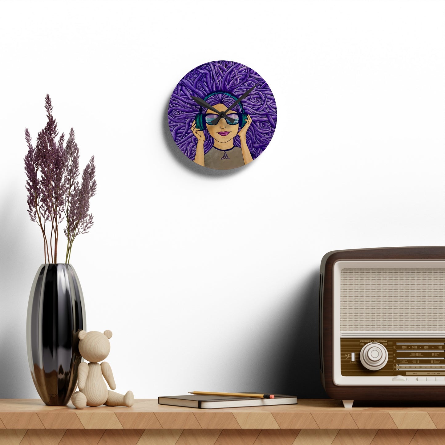 Vibin' Girl Acrylic Wall Clock