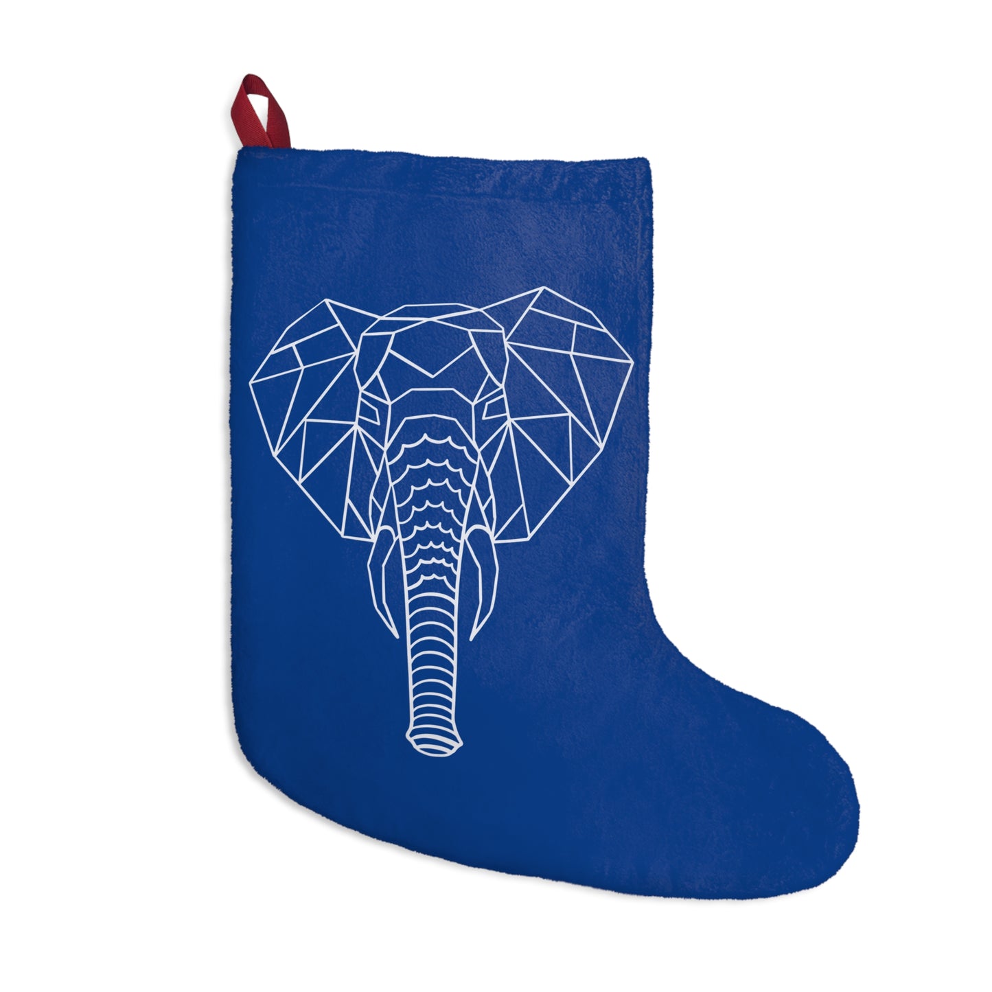 Elephant Origami Christmas Stockings - Blue