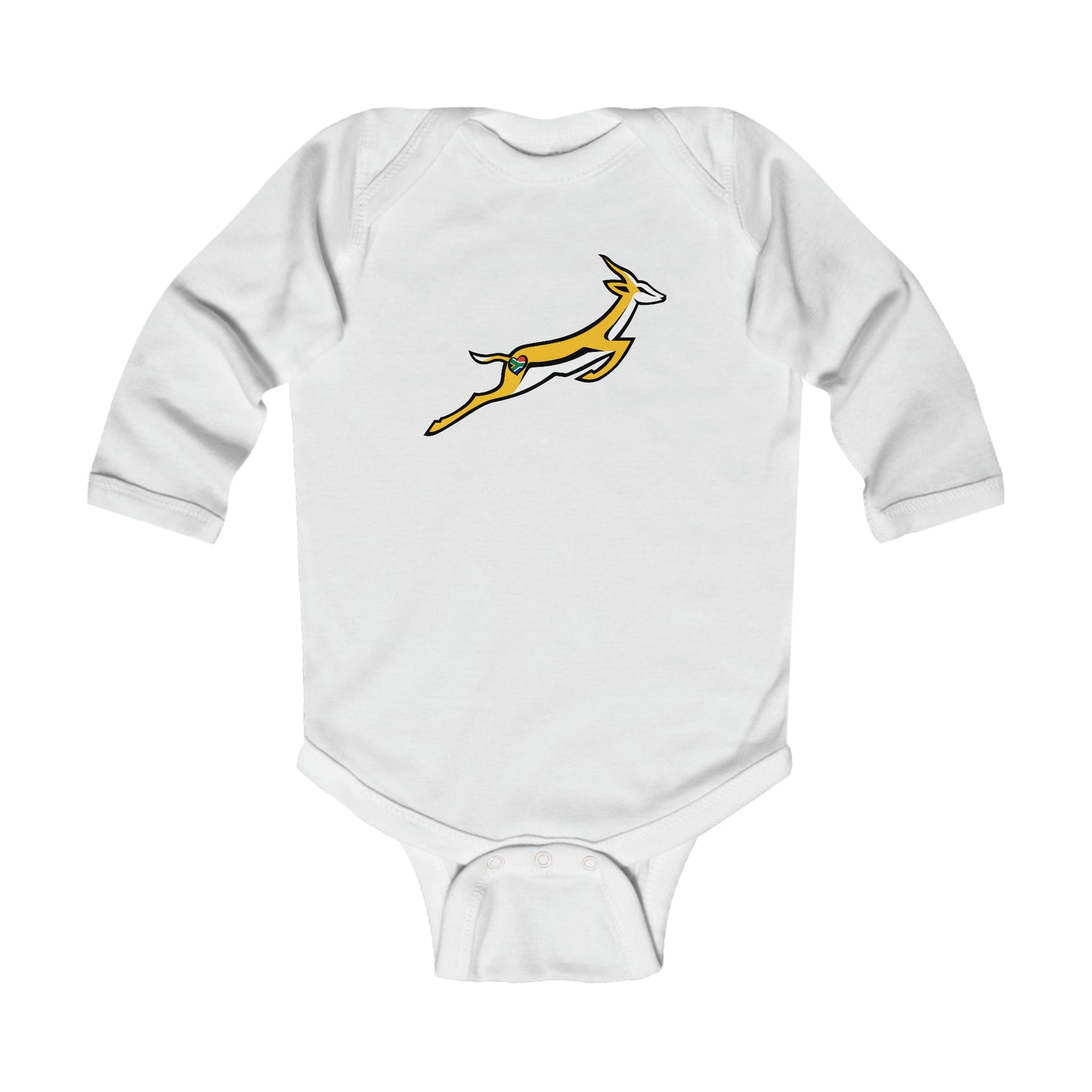 Boks in Green Baby Long Sleeve Bodysuit