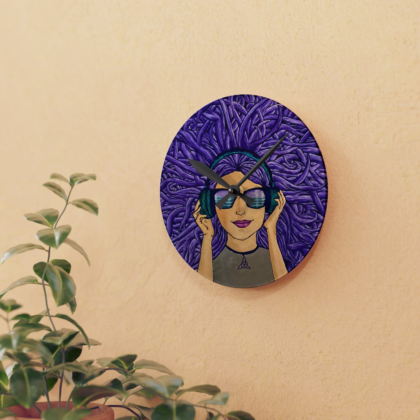 Vibin' Girl Acrylic Wall Clock