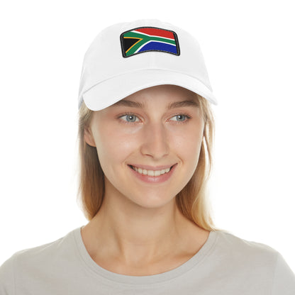 South African Flag Dad Hat with Leather Patch (Rectangle)