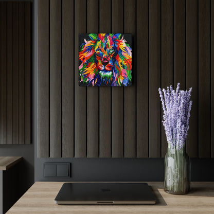 Rainbow Lion Acrylic Wall Clock