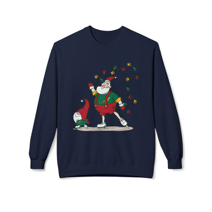 Santa Bok Fan Ice Skating Christmas Unisex Midweight Softstyle Fleece Crewneck Sweatshirt