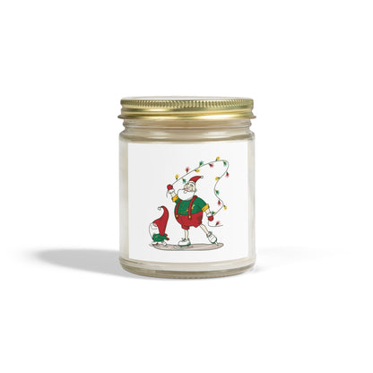 Santa Bok Fan Ice Skating Christmas Scented Coconut Apricot Candles (4oz, 9oz)