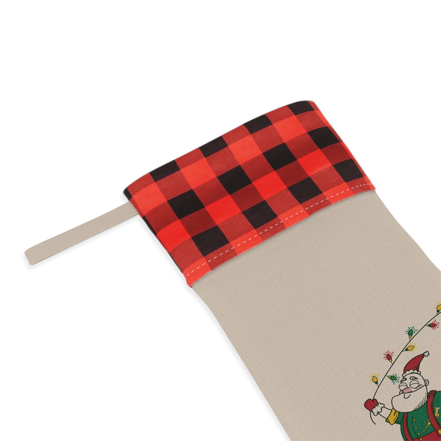 Santa Bok Fan Ice Skating Christmas Stocking