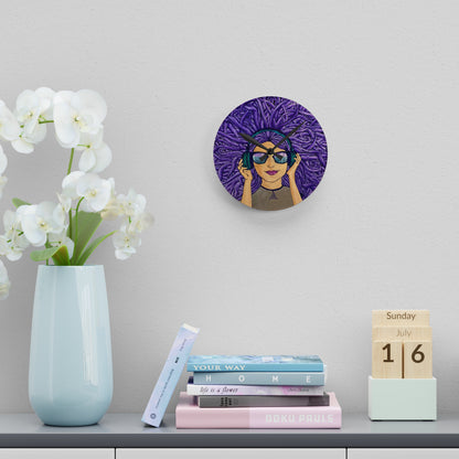 Vibin' Girl Acrylic Wall Clock