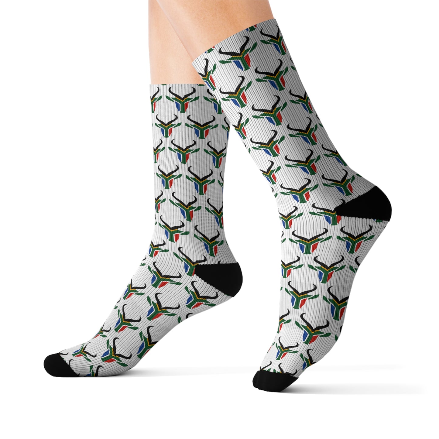 SA Flag Bokke Adult Sublimation Socks