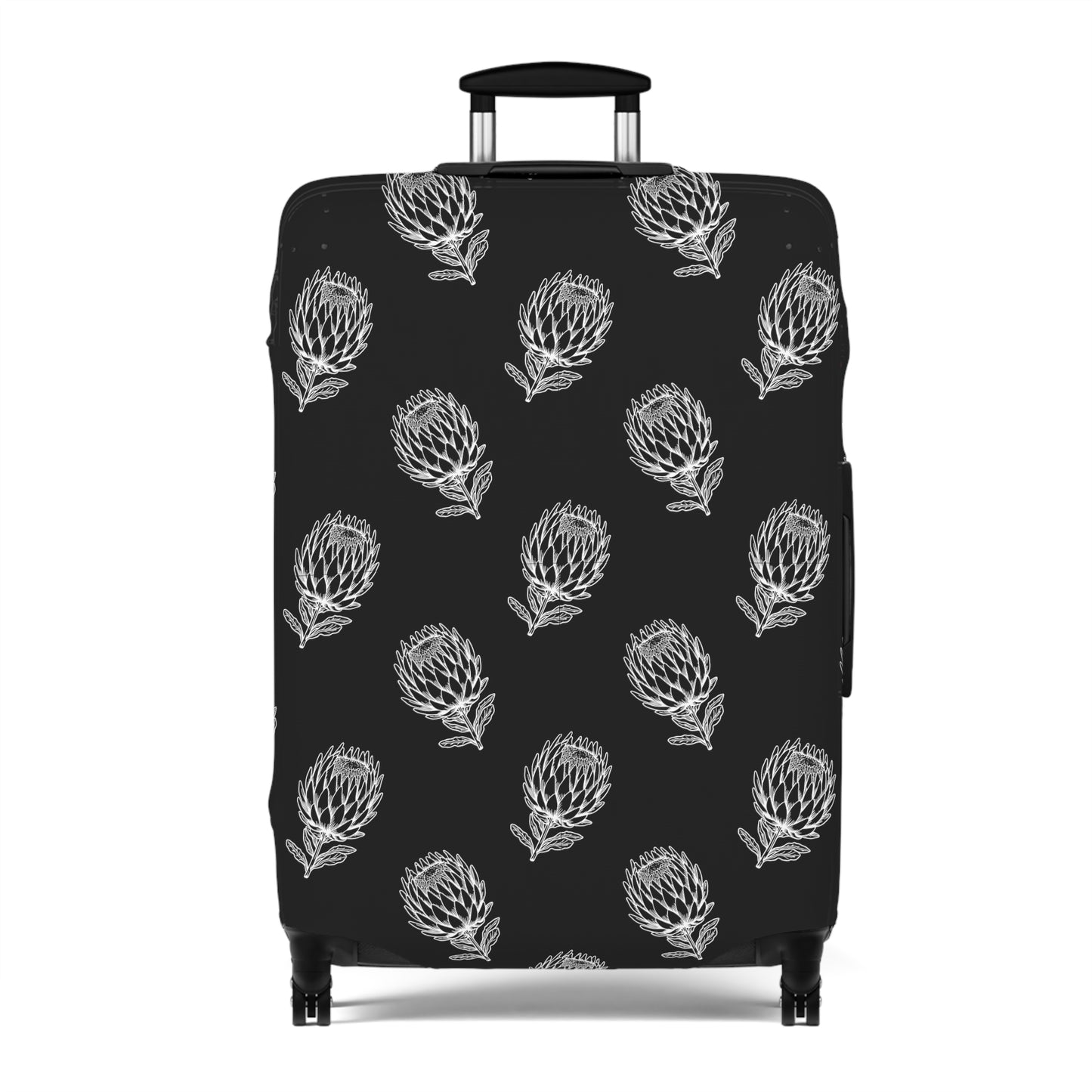 Protea Black and White Luggage Cover