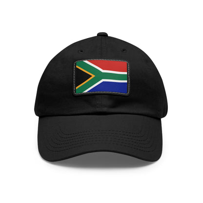 South African Flag Dad Hat with Leather Patch (Rectangle)