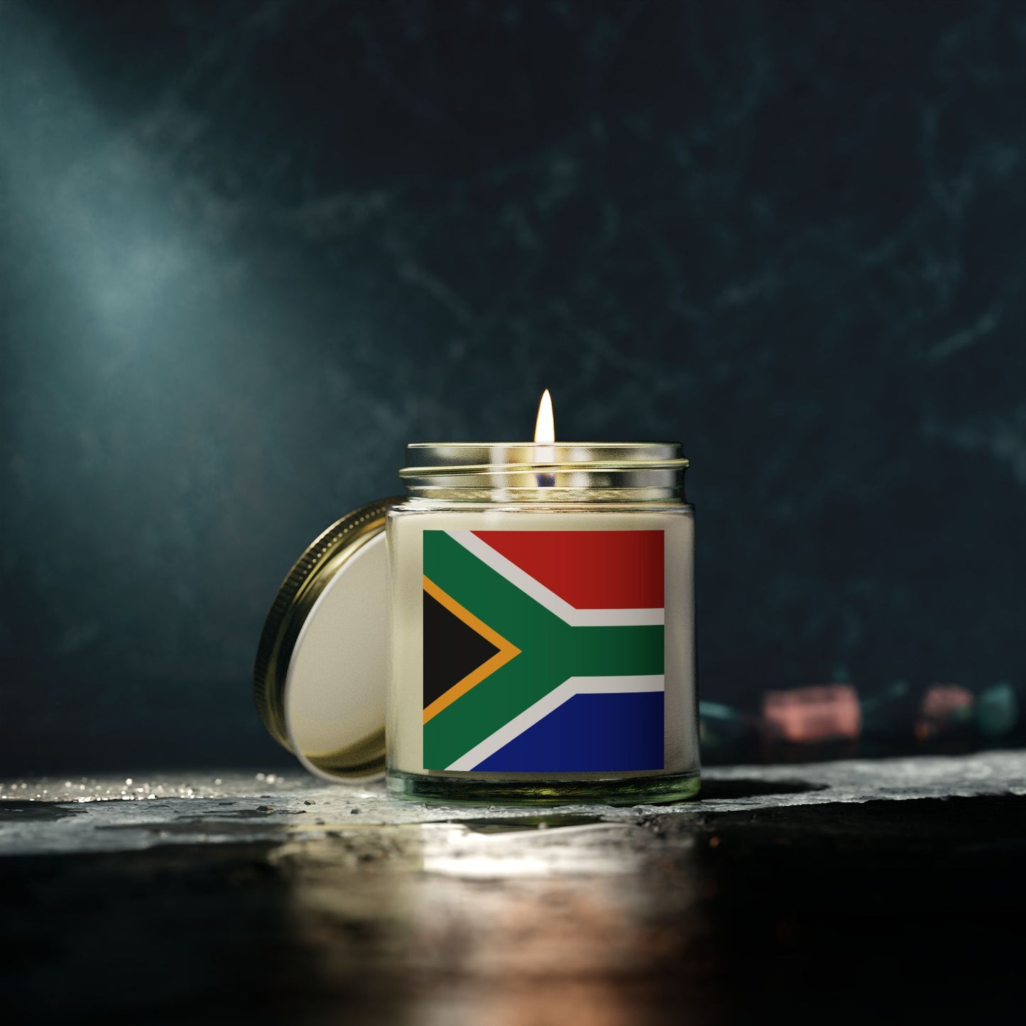 South African Flag Scented Candles, Coconut Apricot Wax (4oz, 9oz)