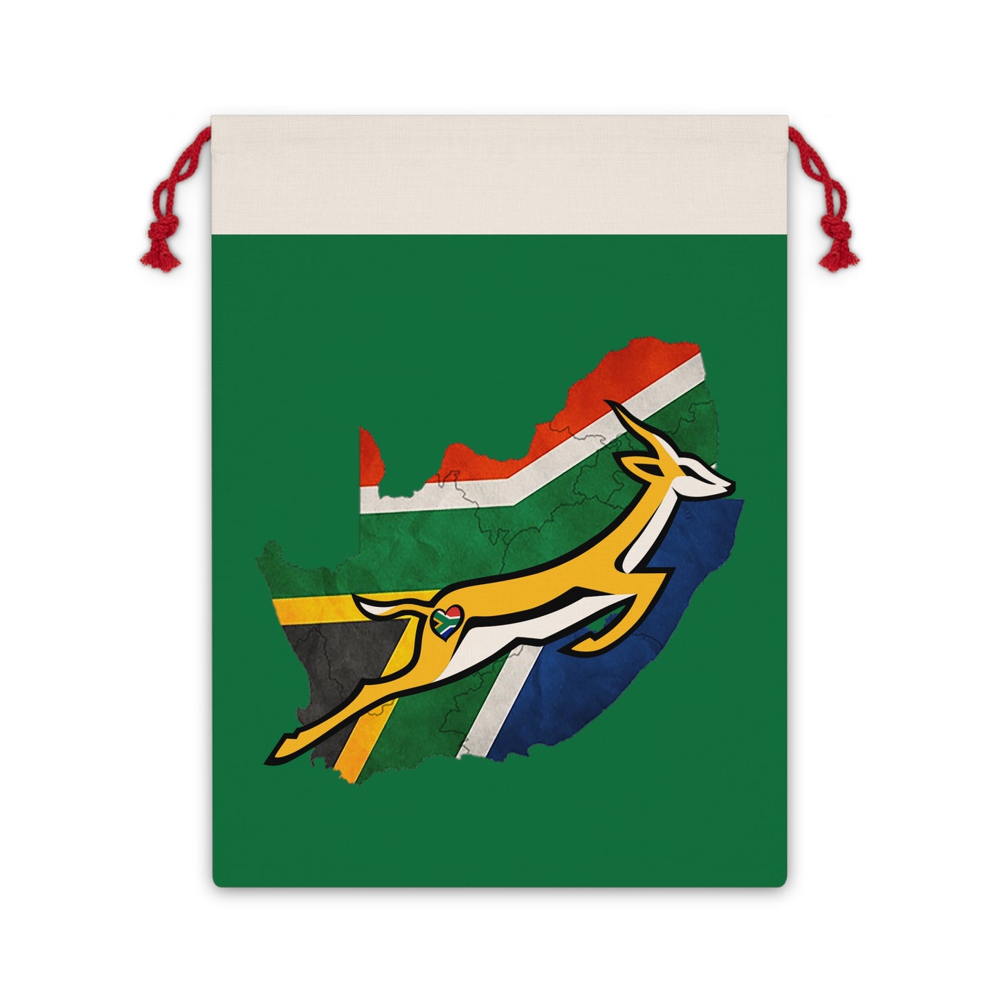 SA Boks fan for Life with flag Christmas / Gift Linen Bag