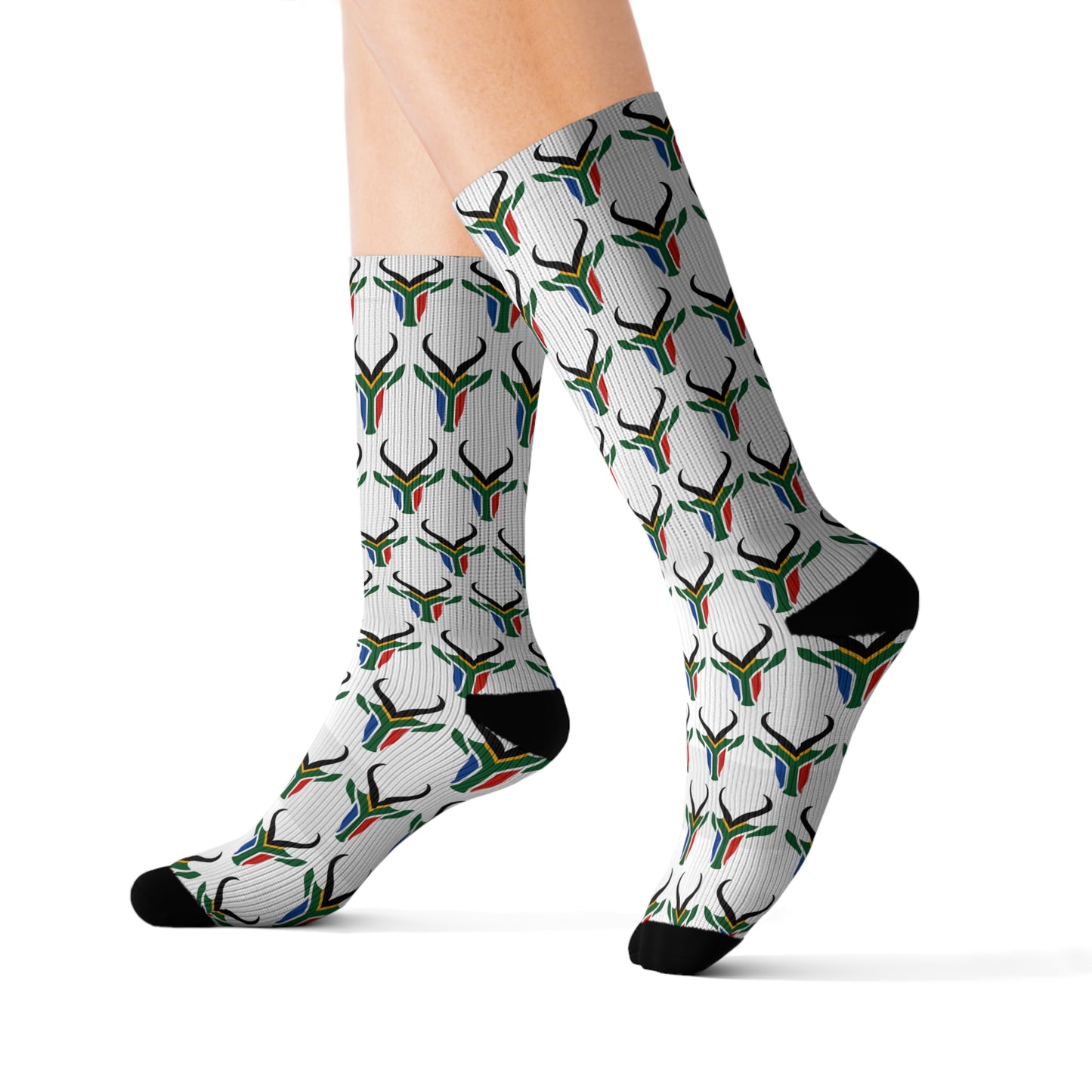 SA Flag Bokke Adult Sublimation Socks