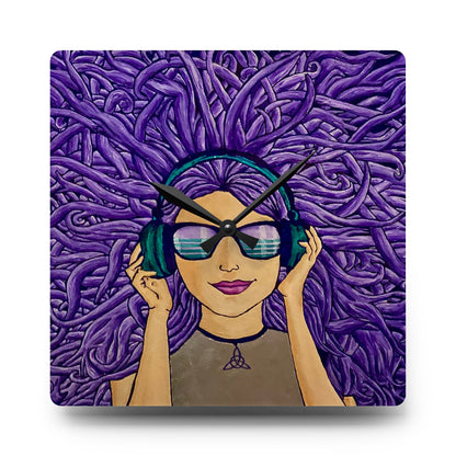 Vibin' Girl Acrylic Wall Clock