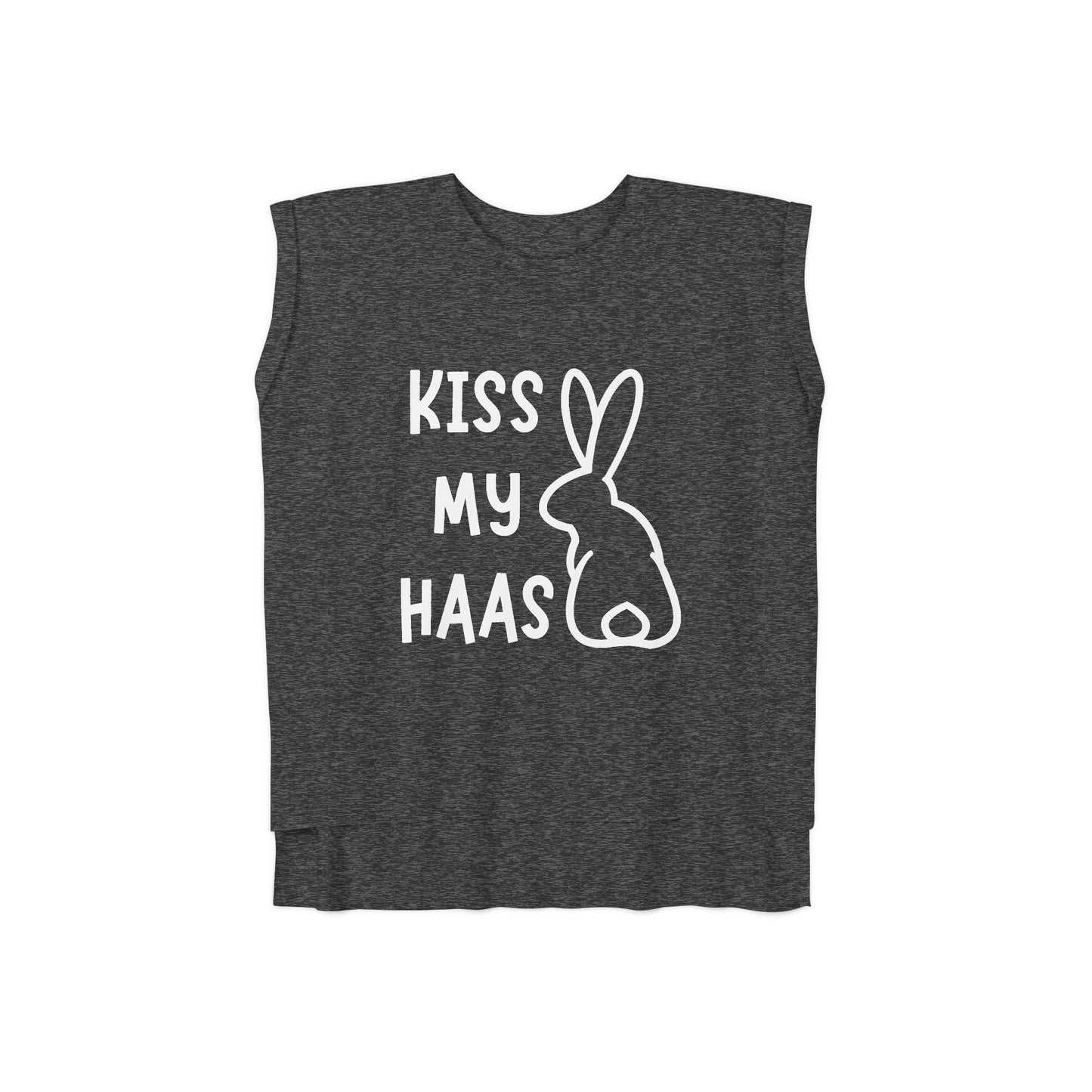 Kiss my Haas Women’s Flowy Rolled Cuffs Muscle Tee